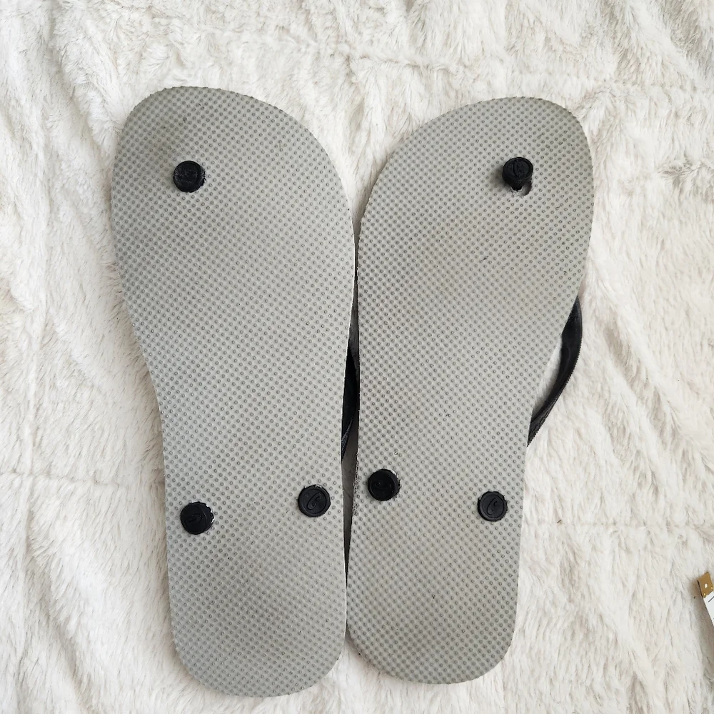 Flip Flops Men's Size 11, Blue Gray Printed, Lightweight, Easy